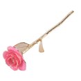thumbnail image 4 of rosa chapado 24K oro rosa sumergido hojas doradas novia esposa regalo del día de San Valentín decoración de la boda rosa LHCER 1, 4 of 8