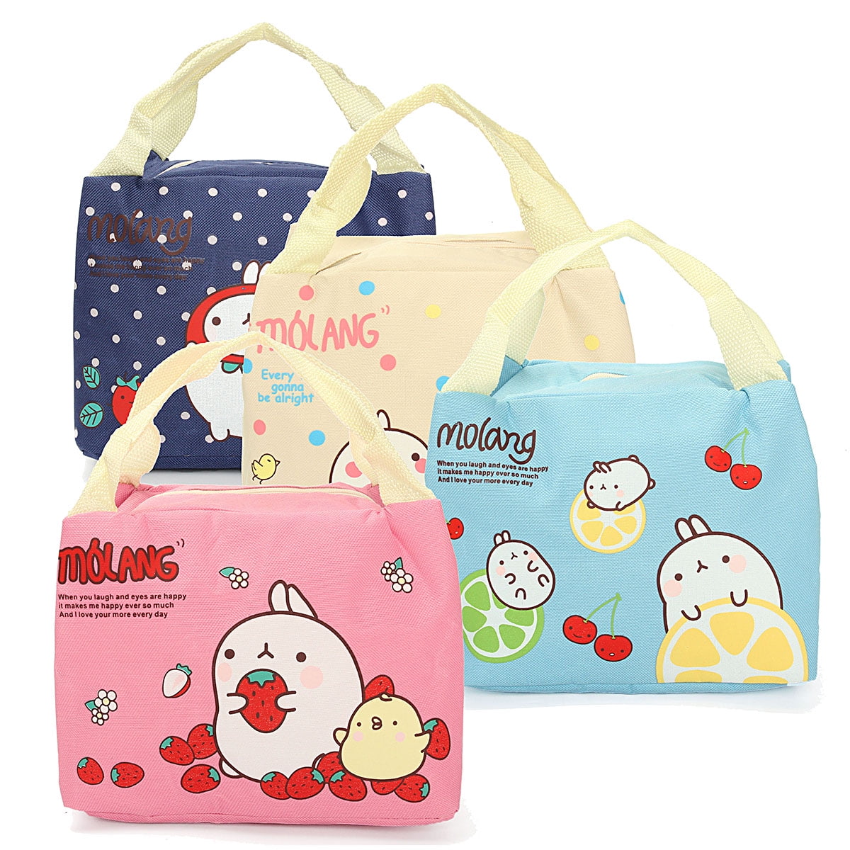 Cute Lunch Box Carry Tote, Portable Lunch Insulated Bags Hot Cold