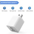 thumbnail image 3 of Cargador de pared USB iGenJun de 2,4 A con doble puerto USB para iPhone Samsung, 3 of 8