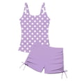 thumbnail image 5 of Hellosay Girls Swimsuits 14-16 with Shorts 2 Piece Padding Adjustable Straps Tankini Polka Dots Bathing Suit Swim Wear, 5 of 8