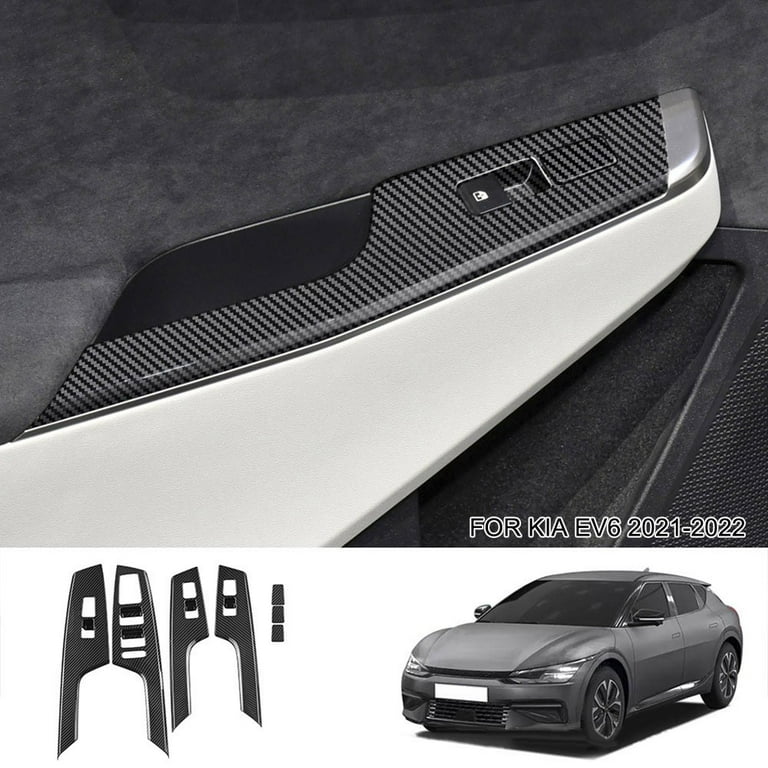 7Pcs Car Interior Door Handle Bowl Cover Trim Carbon Fiber Style