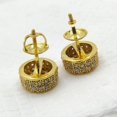 thumbnail image 3 of 14K Yellow Gold Plated Men's 0.33Ct Round Cut VVS1 Diamond CZ Micropave Stud Earrings, Screw Back Earrings, 3 of 4