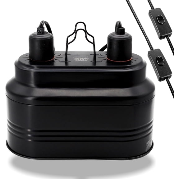 FINAQUA Dual-Shade Reptile Light: 2-in-1 UVB Heating, with Independent Switch – Fits Glass Enclosures (Suitable for Lizards, Snakes, Bearded Dragons, Turtles)