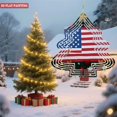 thumbnail image 4 of Stylish Metal Hanging Christmas Tree Wind Spinner - American Flag Center Festive Ornaments Perfect for Yard & Garden Decor, 4 of 7