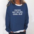 thumbnail image 1 of Floleo Clearance Womens Tops Long Sleeve Shirts Fall Clearance Women Oversize Funny Text Letter Print Round-Neck Long Sleeve Loosen Single Sweatshirt Tops Pullover Blouse Navy, 1 of 5