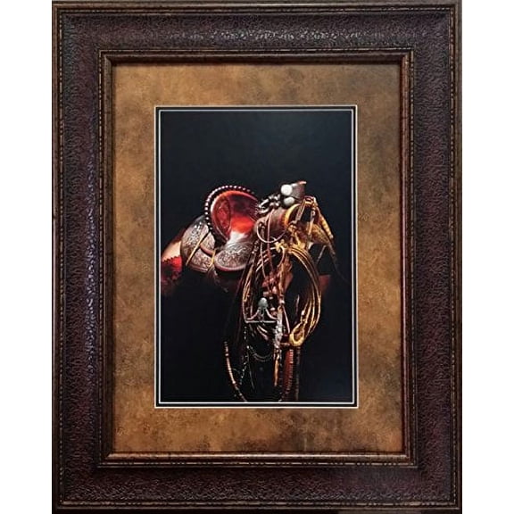 California Gear | Framed Rustic & Western Art in Double Mat | 25L X 31W" Inches