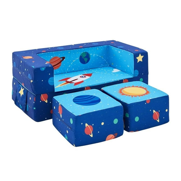 Iwicker Modular Kids Chair Convertible Flip Kids Sofa/Couch, Blue