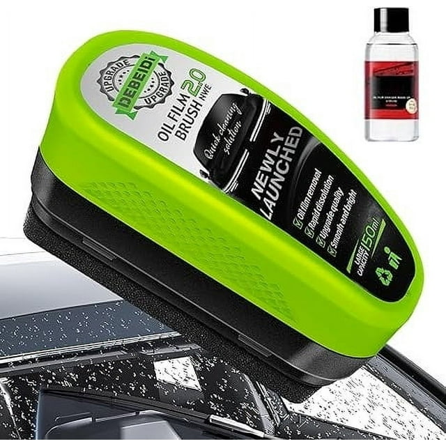 Kit de cepillos para limpiar películas de aceite de coche HWRETIE,limpiador de ventanas y parabrisas doméstico con solución de reposición