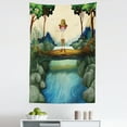 thumbnail image 1 of Colorful Tapestry, Adventurous Standing Above the Trunk at the River Outdoor Activity Cartoon, Fabric Wall Hanging Decor for Bedroom Living Room Dorm, 5 Sizes, Multicolor, by Ambesonne, 1 of 1