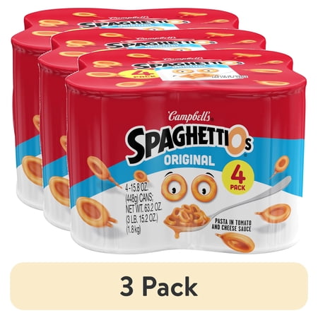 (3 pack) SpaghettiOs Original Canned Pasta, 15.8 oz Can (Pack of 4)