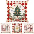 thumbnail image 4 of NEWARM Cushion , 45x45CM Monogram Christmas Covers , Feliz Navidad Xmas Hemp Snowflake Pillow Outdoor Indoor Home Decor, 4 of 4