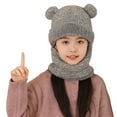thumbnail image 6 of Auroural Mask Balaclava Winter Face Mask for Kids Warm Hood Cover Hat Cap Scarf 4-10 Years Old Boys And Girls Winter Plus Velvet Warm Ear Protection Wool Hat Cute Scarf Mask Integrated Knitted Hat, 6 of 6