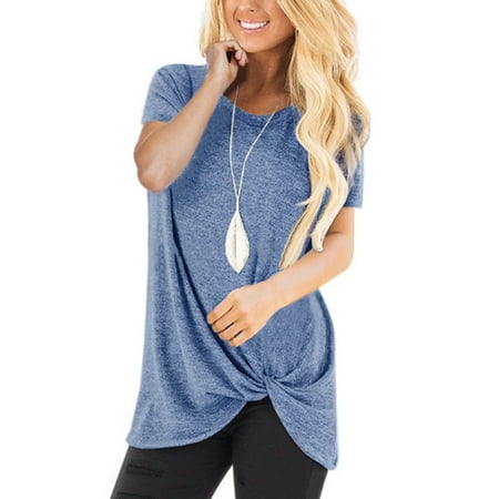 - Women's Plus Size Plain Crew Neck Short Sleeve Shirts