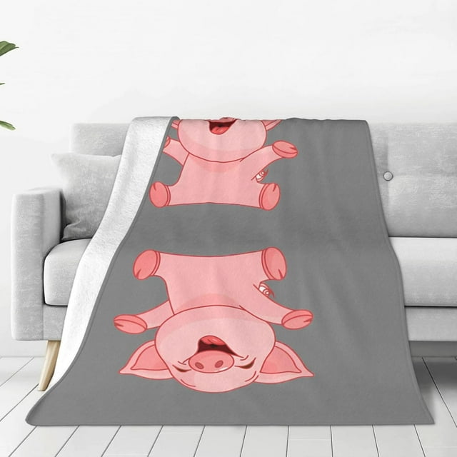 Ultra-Soft Micro Fleece Blanket Cozy And Luxurious Pink Pig Throw For All-Season Comfort,Sofa Bed