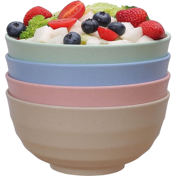 Artrylin Unbreakable Cereal Bowls - 24 OZ Wheat Straw Bowls Fiber Lightweight Bowl Sets 4 - Dishwasher & Microwave Safe - for Cereal, Salad,Soup, Noodle (4 Color)