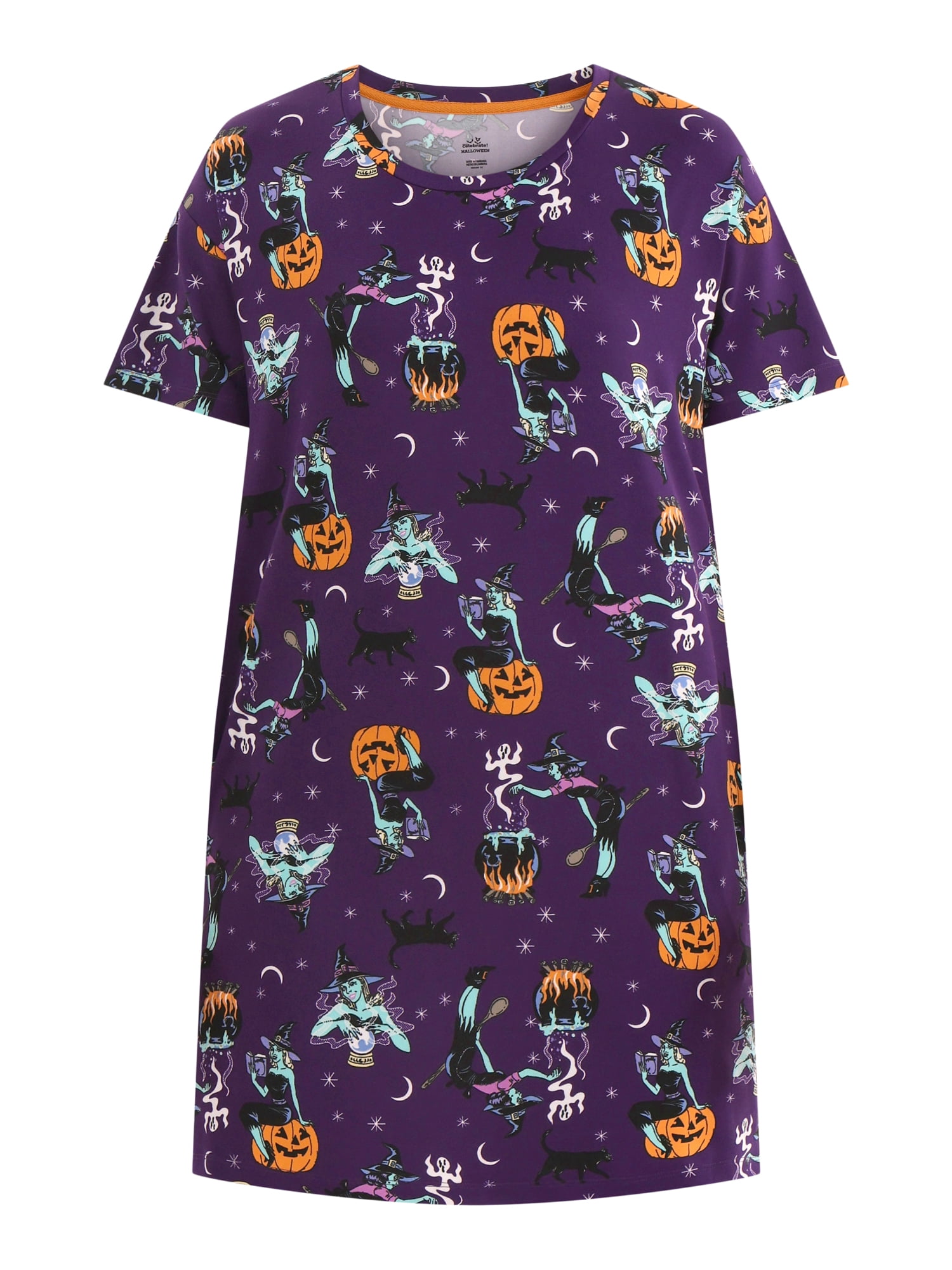Halloween Women's Printed Sleepshirt Top and Socks Set from Way to Celebrate, 2-Piece, Sizes XS-3X