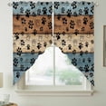 thumbnail image 5 of Dog Claws Painting Swag Valances for Windows 2 Pack Vintage Blue Wood Striped Country Farm Animal Swag Kitchen Curtains 45 Inches Long Rod Pocket Short Window Treatment for Kitchen Bathroom 36"x45", 5 of 9