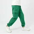 thumbnail image 5 of Loopsun Boys Sport Sweatpants, Children's Boys Casual Solid Sports Work Pants Green 11-12 Years, 5 of 5