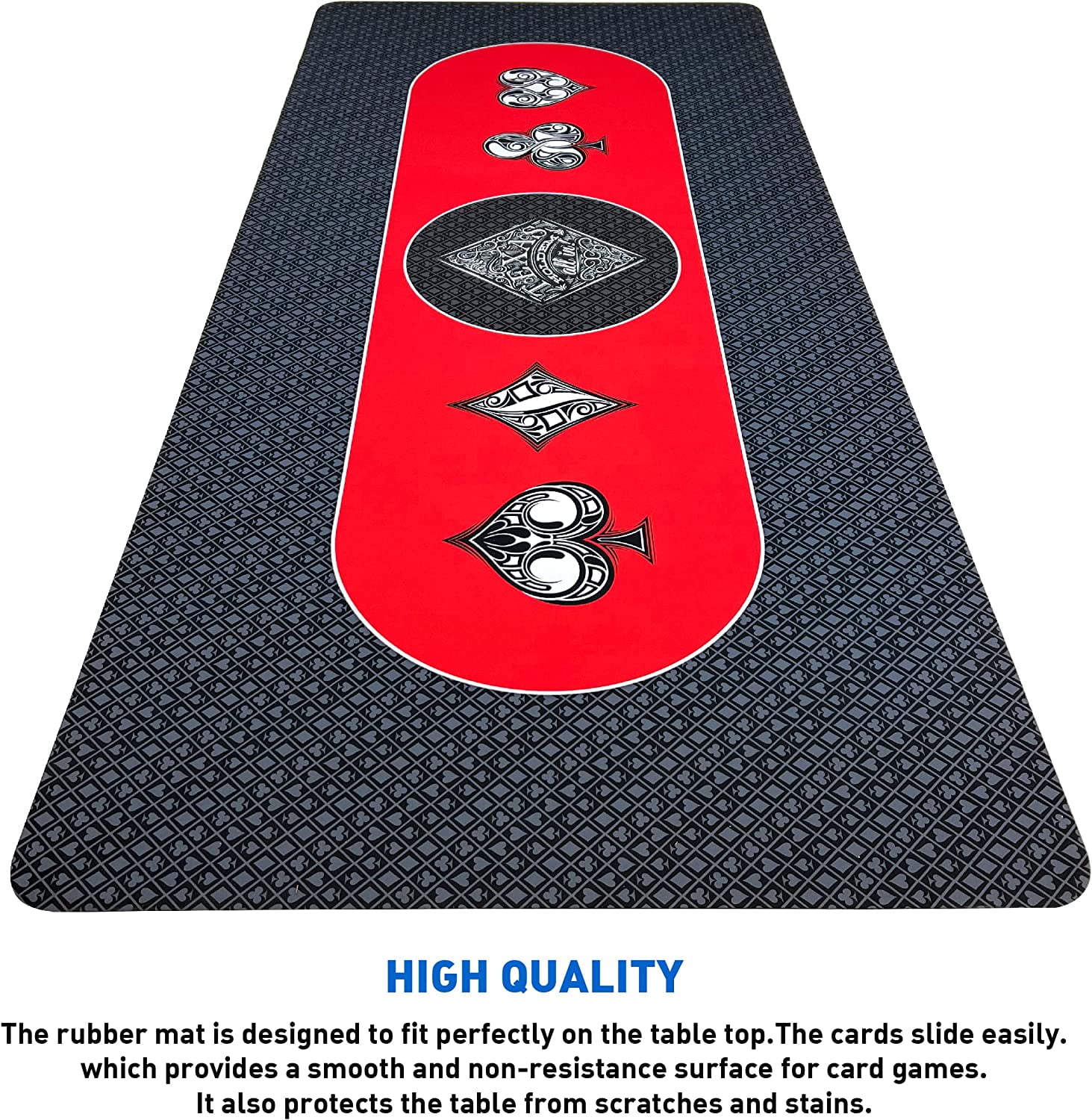 Texas Holdem Poker mat 180 x 90 red color