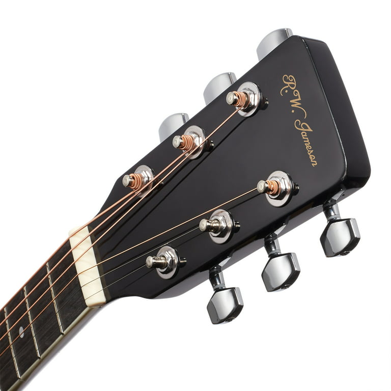 Give opdagelse Modtagelig for Jameson 41-Inch Full-Size Acoustic Electric Guitar with Thinline Cutaway  Design, Black - Walmart.com