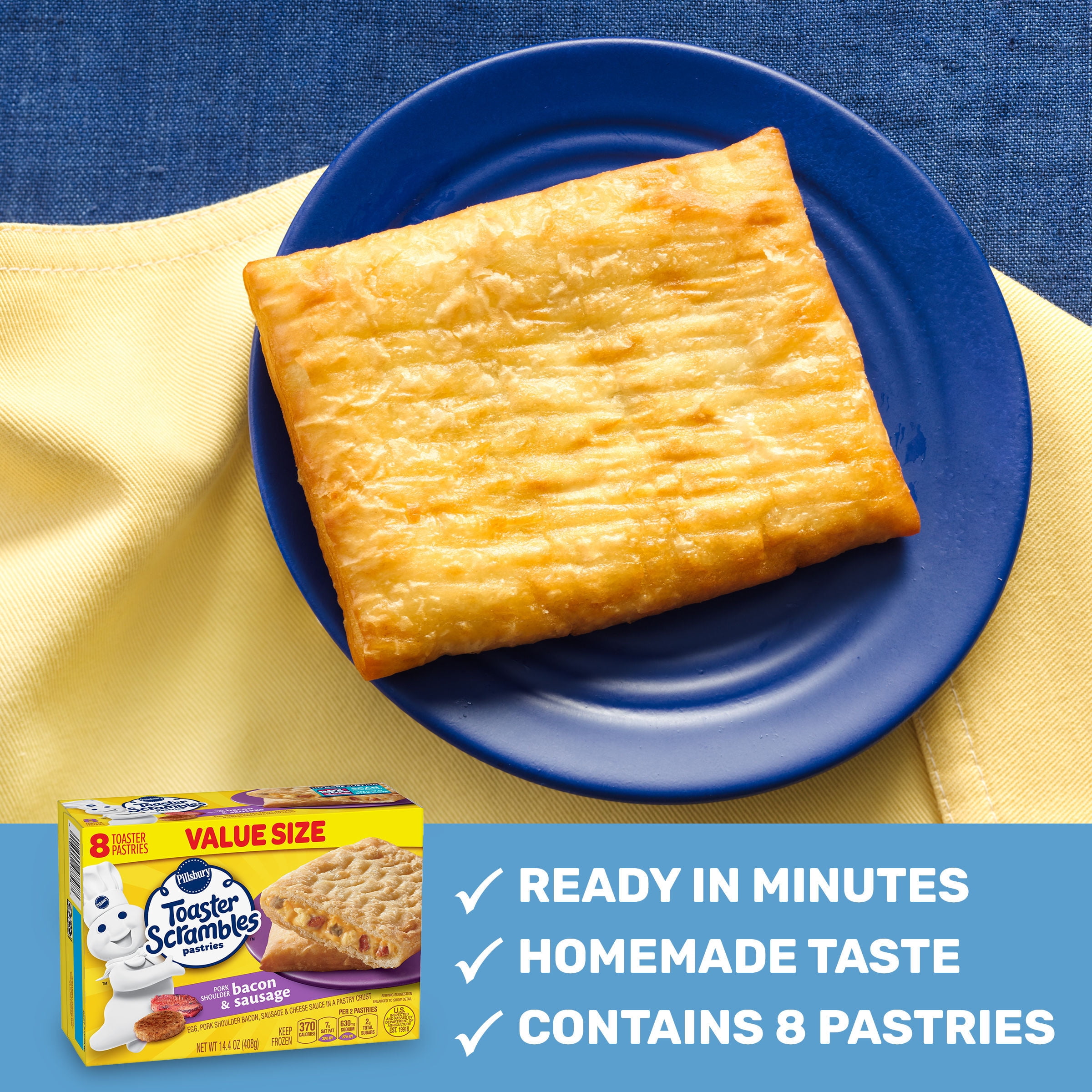 Buy Pillsbury Bacon & Sausage Toaster Scrambles, Frozen Breakfast