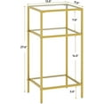 thumbnail image 5 of 3-Tier Side Tables Set of 2, Slim Sofa Tables with Tempered Glass, Storage Nightstands for Living Room, Bedroom (Golden), 5 of 8