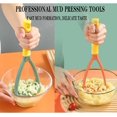 thumbnail image 3 of Queilt 2pcs Potato Masher Manual Masher Kitchen Masher Non-Scratch Nonstick Potato Pumpkin Ricer Smasher Kitchen Tools for Bean, Root Vegetables, Fruits, Baby Food, Avocado potato masher (Green+Orange, 3 of 4
