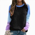 thumbnail image 5 of Towmus Women's Regular-Fit Long-Sleeve Crew Neck Fall Casual Color Block Sweatshirts for Women Solid Color Basic Tops, 5 of 6