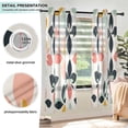 thumbnail image 3 of Yayeee Window Curtains Light Filtering 63"x52" Grommet Panel Pair Home Living Room Decor, Black Retro Flower, 3 of 7