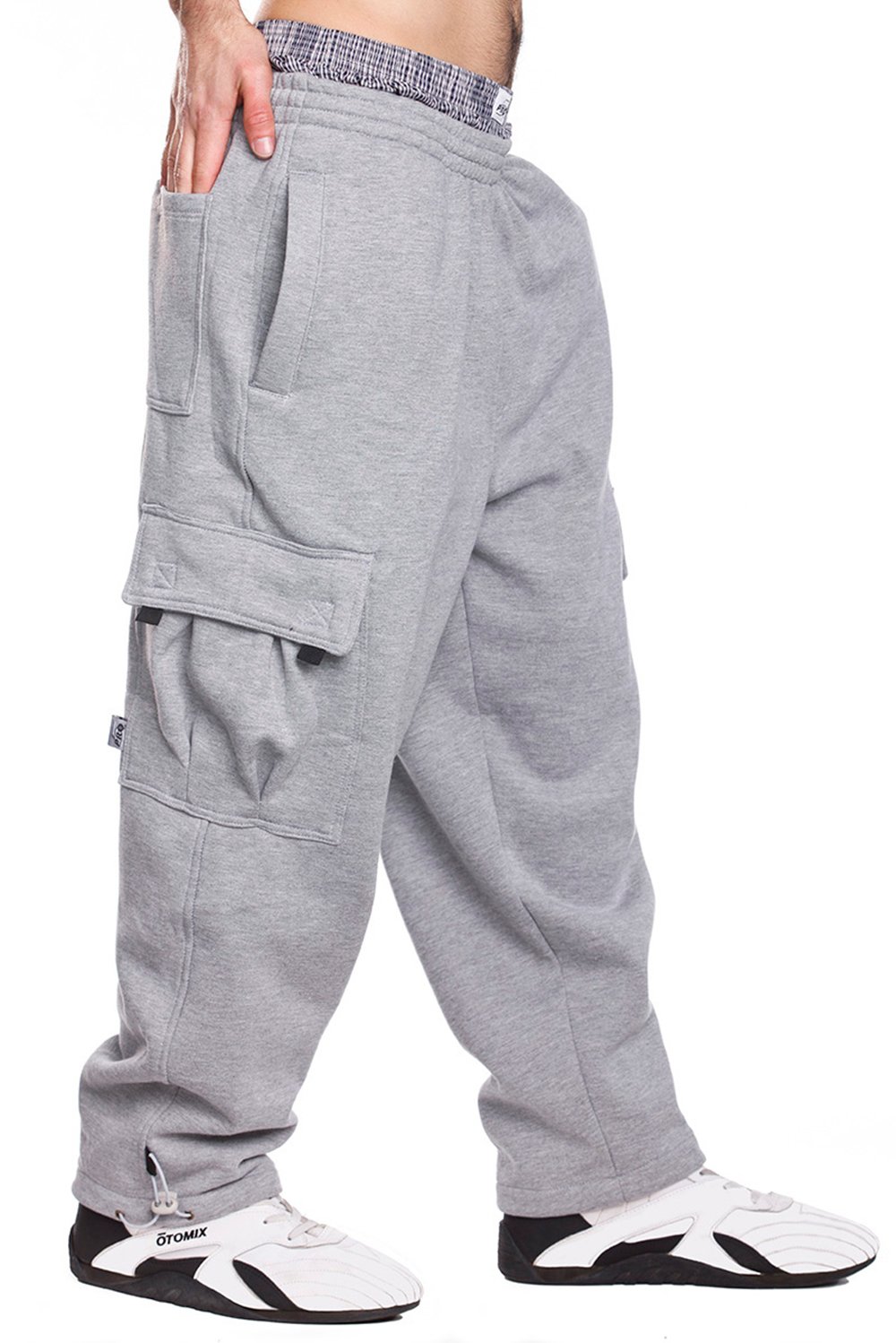 Pro 5 Mens Fleece Cargo Sweatpants Heather Grey 2XL Walmart