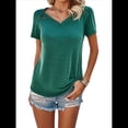 thumbnail image 2 of Tops con Escote en V y para Mujer, Camisetas de Verano, Camisetas Informales Lisas de Corta, Camisetas S, 2 of 10