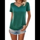 thumbnail image 2 of Tops con Escote en V y para Mujer, Camisetas de Verano, Camisetas Informales Lisas de Corta, Camisetas S, 2 of 10