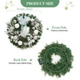 thumbnail image 3 of 24 Inch Christmas Wreath for Front Door, Battery Operated Xmas Christmas Wreath with Silver White Ball Ornaments, Bows, 20 Lights for Wall Window Outdoor Decor, 3 of 8