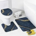 thumbnail image 4 of SPXUBZ Navy Blue Polyester Bath Rug Set, Waterproof (4-Piece), 4 of 7