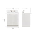 thumbnail image 4 of ARIEL Milan 31 Inch Single Rectangle Sink Bathroom Vanity with Pure White Quartz Countertop 1.5 Inch in Warm White, 4 of 7