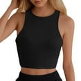 thumbnail image 2 of Lixiuxyad Womens Loose Tank Tops Women's Sleeveless Neck Double Lined Casual Basic Tank Crop Tops,Black, 2 of 5