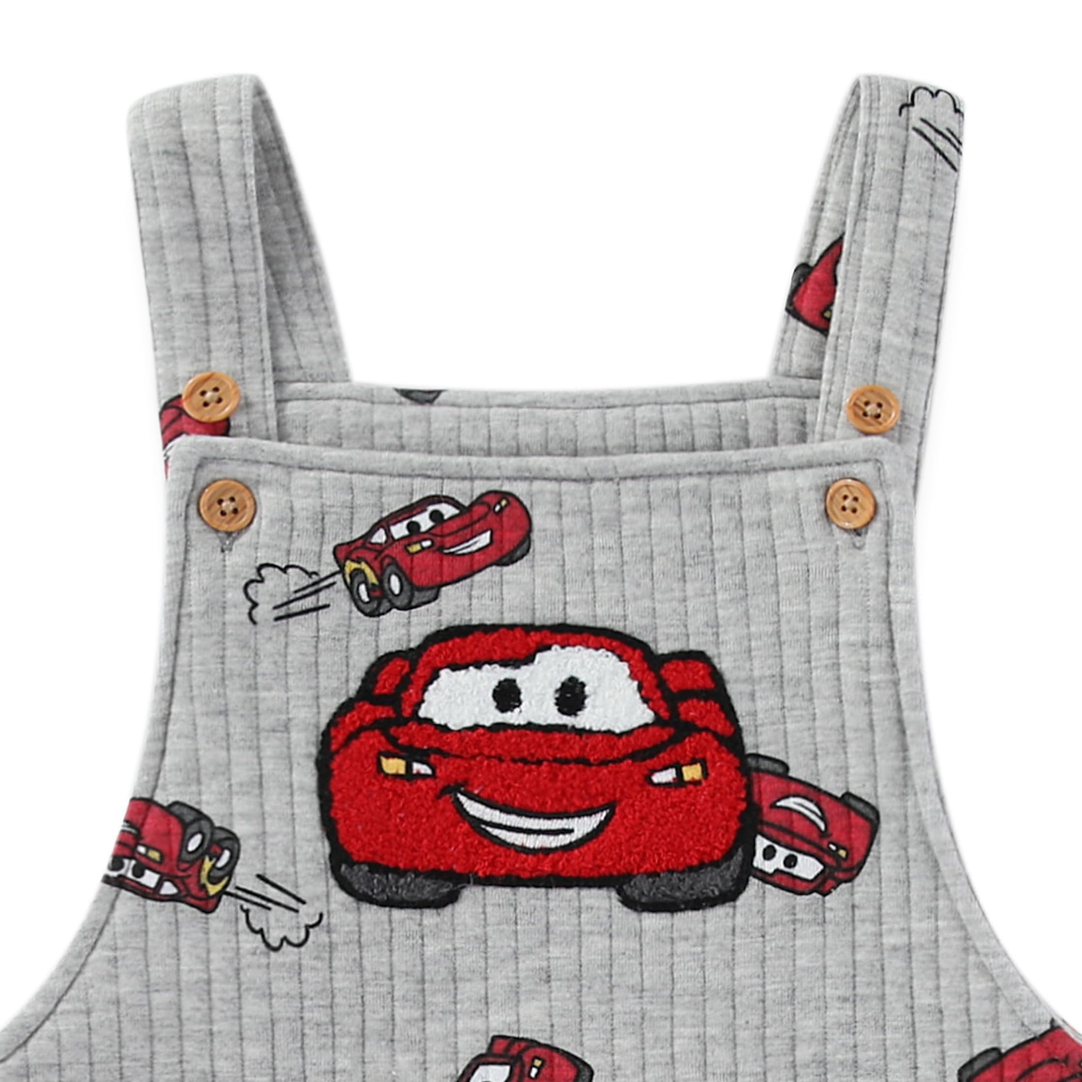 Disney Cars Lightning McQueen Long Sleeve Shirt and Overalls (Baby Boys), 2 Piece Set, Sizes 12M-24M
