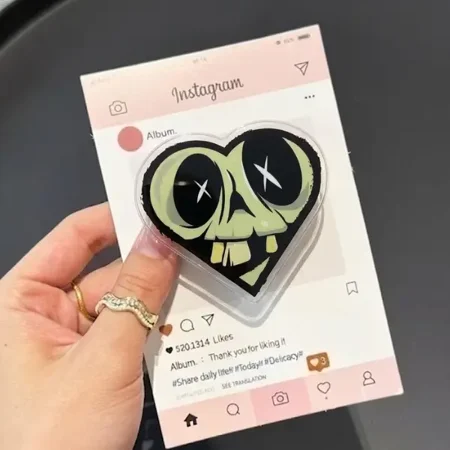 1 Piece Zombie Face Heart with Magnetic Phone Grip, Horror Aesthetic Magnetic Phone Holder, Kawaii Scary Fan Gift, Accessories
