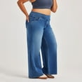 thumbnail image 6 of vigerkar High Waisted Wide Leg Jeans for Women, Elasticity Casual Denim Pants with Pockets (BU1, 3XL), 6 of 6
