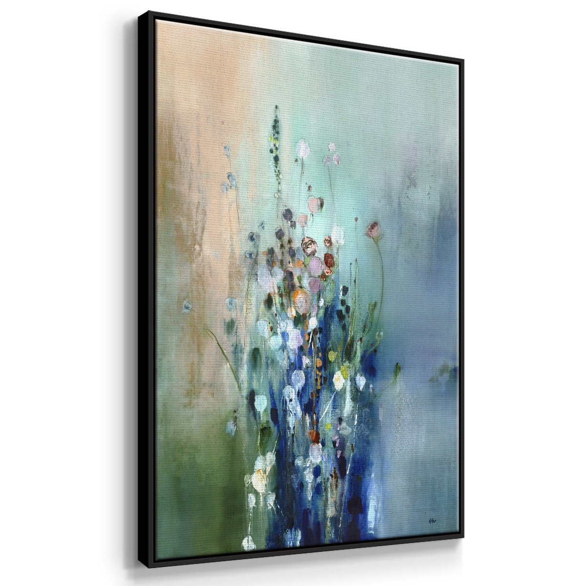Current Air II Framed Premium Gallery Wrapped Canvas - Ready to Hang - 27 x 41 - Black Floating Frame