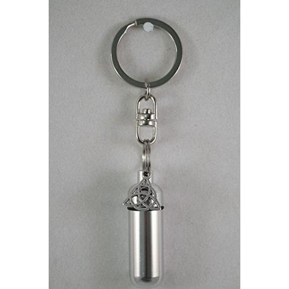 INFINITY Anointing Oil or Holy Water Holder with Engraved Heart on Swivel Stainless Steel Keychain