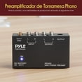 thumbnail image 2 of Preamplificador Phono Tocadiscos Pyle, Mini Preamplificador Estéreo con Batería de 9V, Adaptador de Energía de 12V DC, Entrada/Salida RCA, Bajo Ruido, Ideal para Tocadiscos y Vinilos, PP555, 2 of 7
