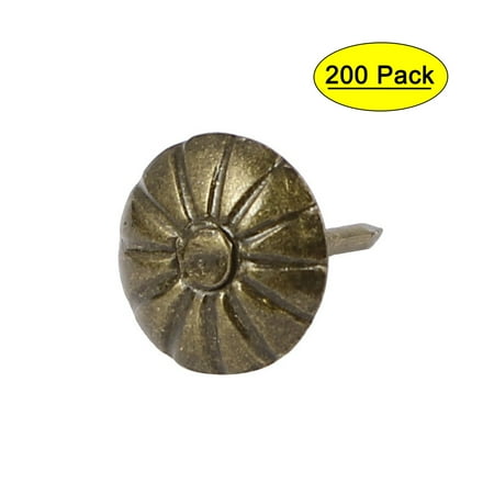 

Unique Bargains 7/16 Dia Daisy Upholstery Decorative Nail Tack Thumbtack Bronze Tone 200PCS