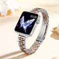 thumbnail image 6 of SEURE Slim Stainless Steel Band for Apple Watch Band 42/44/45/46mm,Women Luxury Metal Replacement Strap for iWatch Series 11 10 9 8 7 6 5 4 3 2 1 SE Silver/Rose Gold, 6 of 7