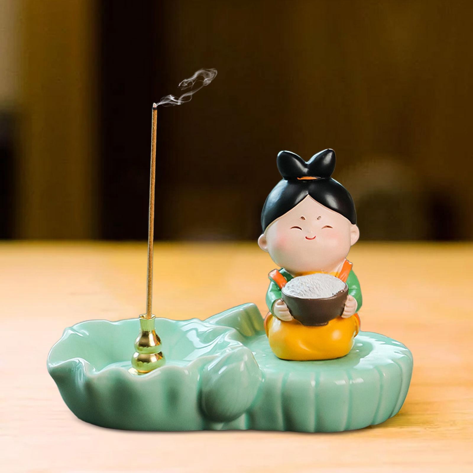 WLPZXP Coil Incense Burner Chinese Tang Girl Statue Incense Stick Holder for Farmhouse With Rice