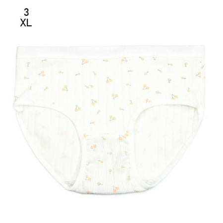

New Mid Waist M-XL Cotton Girls Pantys Intimates Lingerie Female Panties Embroidery Fruit Panties XL 3
