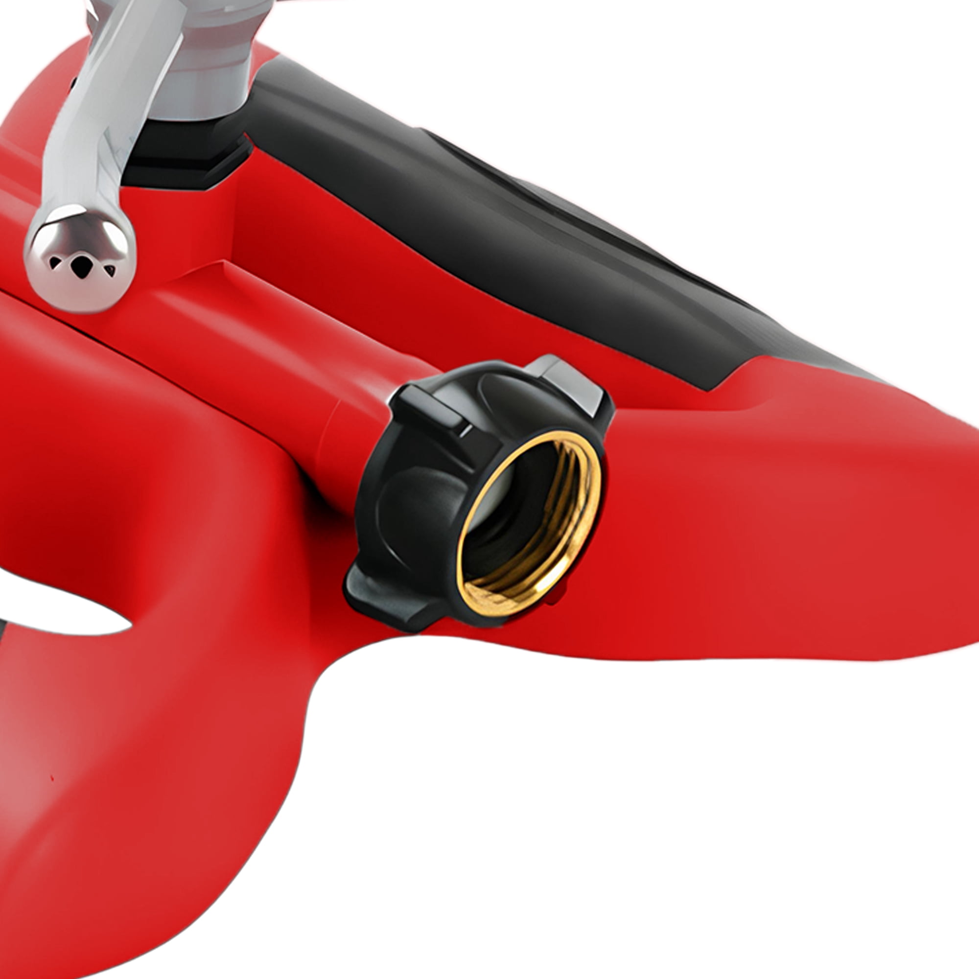 Sprout Deluxe Metal Oscillating Lawn Sprinkler, 3,600 SqFt Coverage, Red