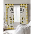 thumbnail image 2 of Blackout Curtains for Bedroom, Summer Gnomes Room Darkening Window Drapes for Living Room, Yellow Plaid Sweet Bee Spring Floral Thermal Insulated Grommet Curtains, 42x54 inch, 2 Panels, 2 of 9