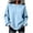 Inverlee Light Blue-Sweatshirts Sept, variant on Womens Waffle Grid Crewneck Sweatshirt Long Sleeve Bubble Sleeve Pullover Simple Daily Top Light Blue S