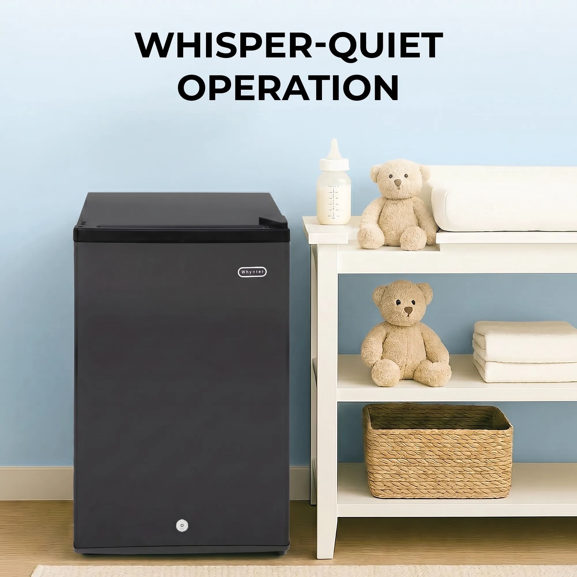 Whynter Compact Upright Convertible Fridge/Freezer with Lock, 3.1 Cu. Ft., Black, Energy Star
